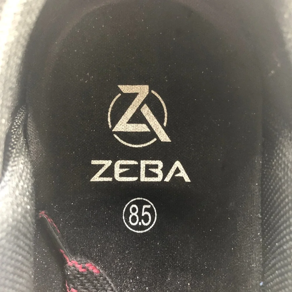 Zeba Womens Hands-Free Black Sneakers Black Slip On Walking Shoes Size 8.5 Wide